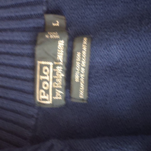 Men's Polo Ralph Lauren Blue Zip-Up Sweater Size LARGE - Picture 5 of 8